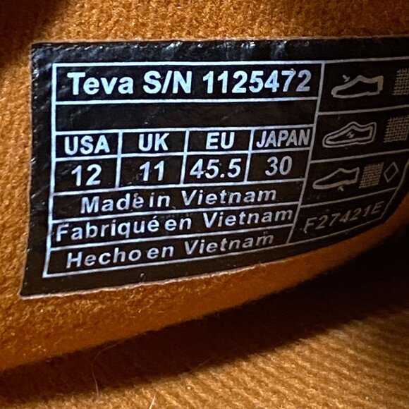 Teva ReEmber Quilted Bootie Slip On Gray Orange Comfort Slippers Mens Size 12 - Picture 9 of 9